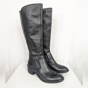 Donald J. Pliner Envy Black Pebbled Leather Tall Riding Boots - Size 9.5